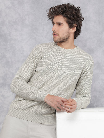 Green Jacquard Sweater-Men Sweaters-Crimsoune Club