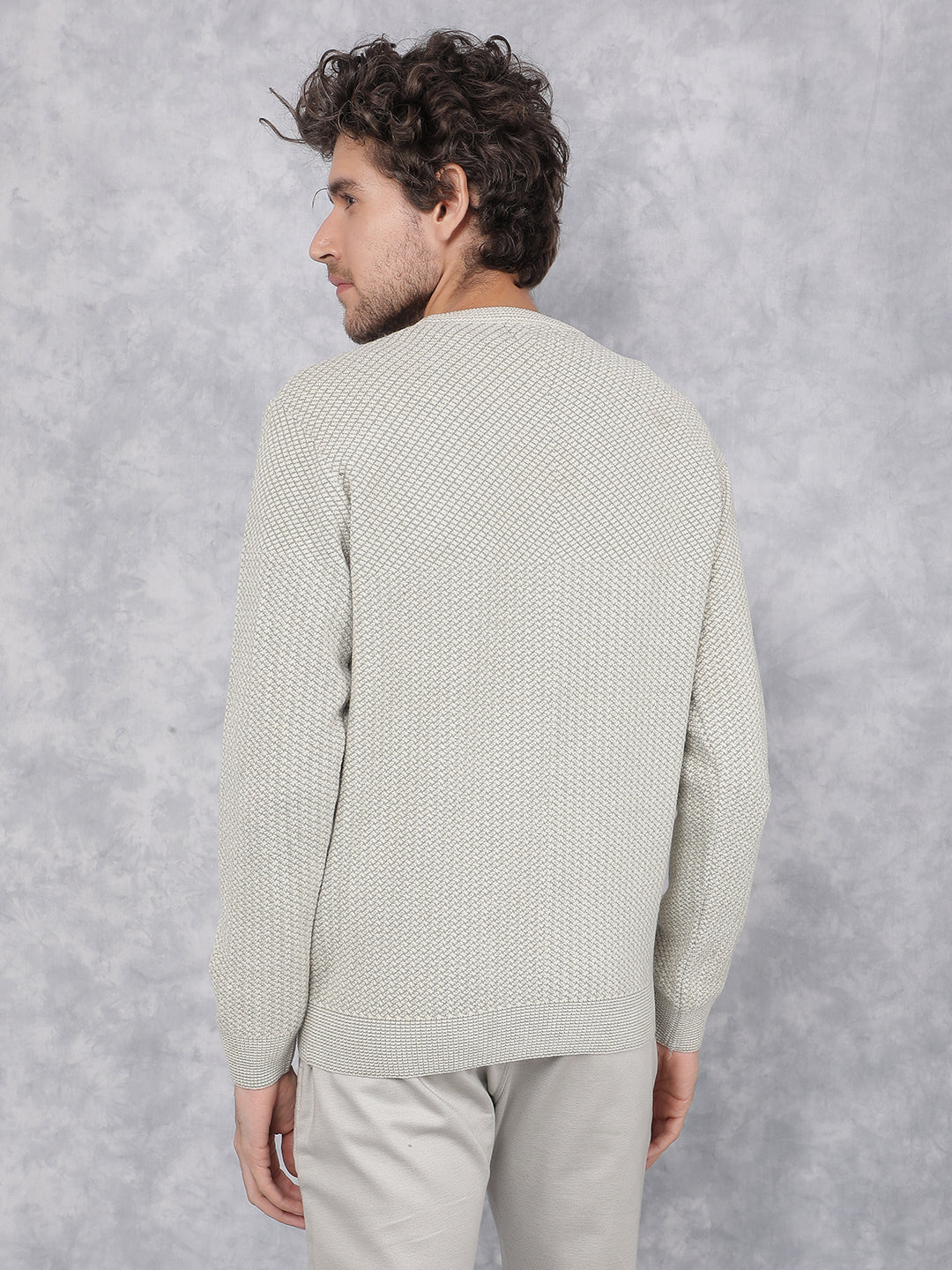 Green Jacquard Sweater-Men Sweaters-Crimsoune Club