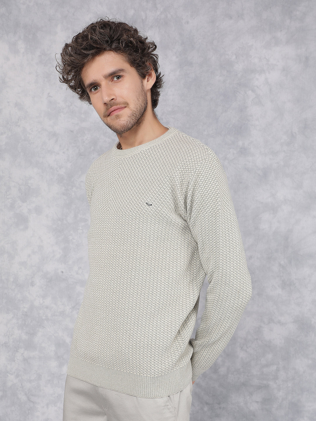 Green Jacquard Sweater-Men Sweaters-Crimsoune Club