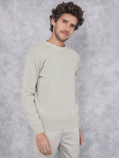 Green Jacquard Sweater-Men Sweaters-Crimsoune Club