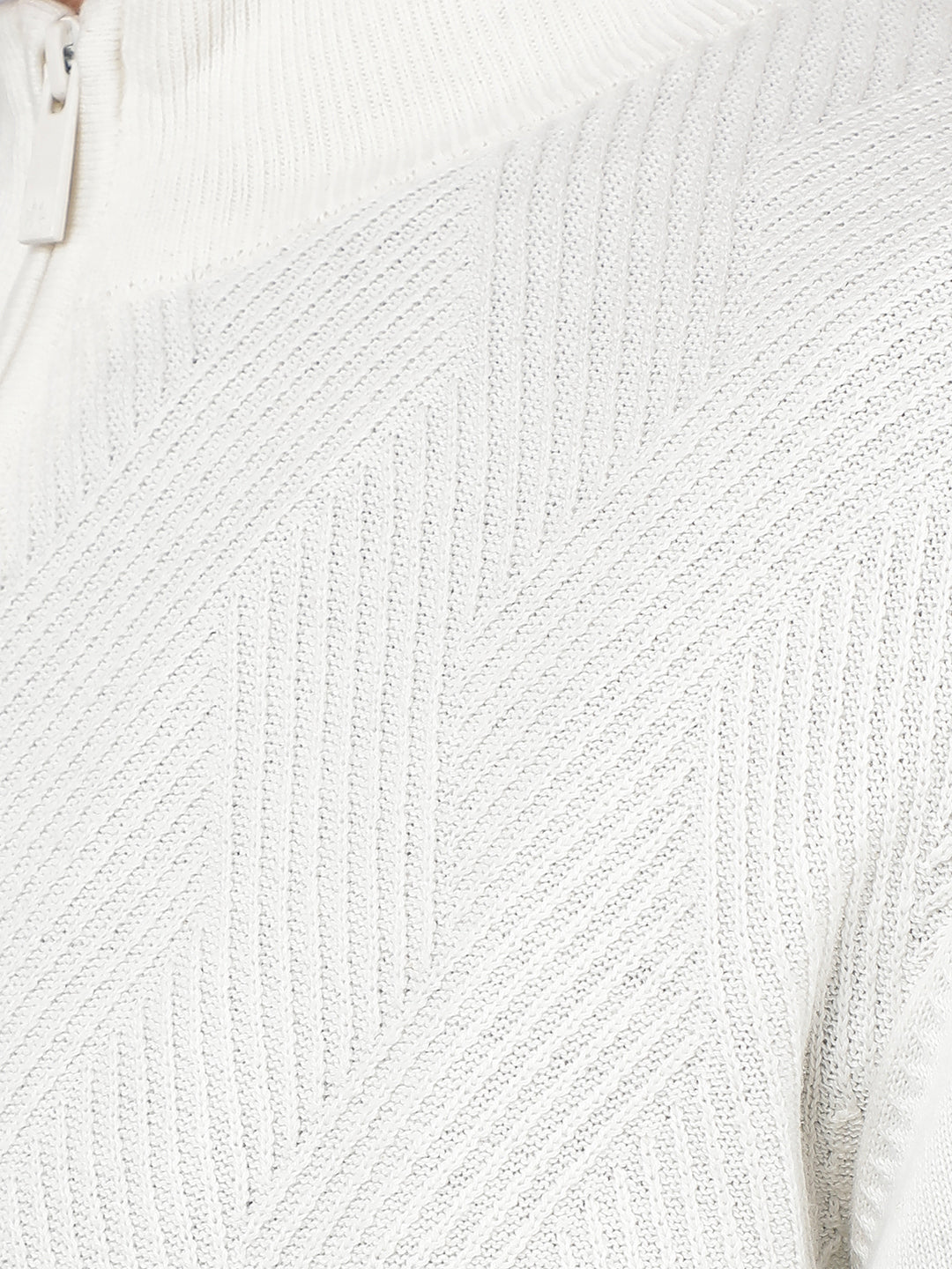 White Jacquard Sweater-Men Sweaters-Crimsoune Club