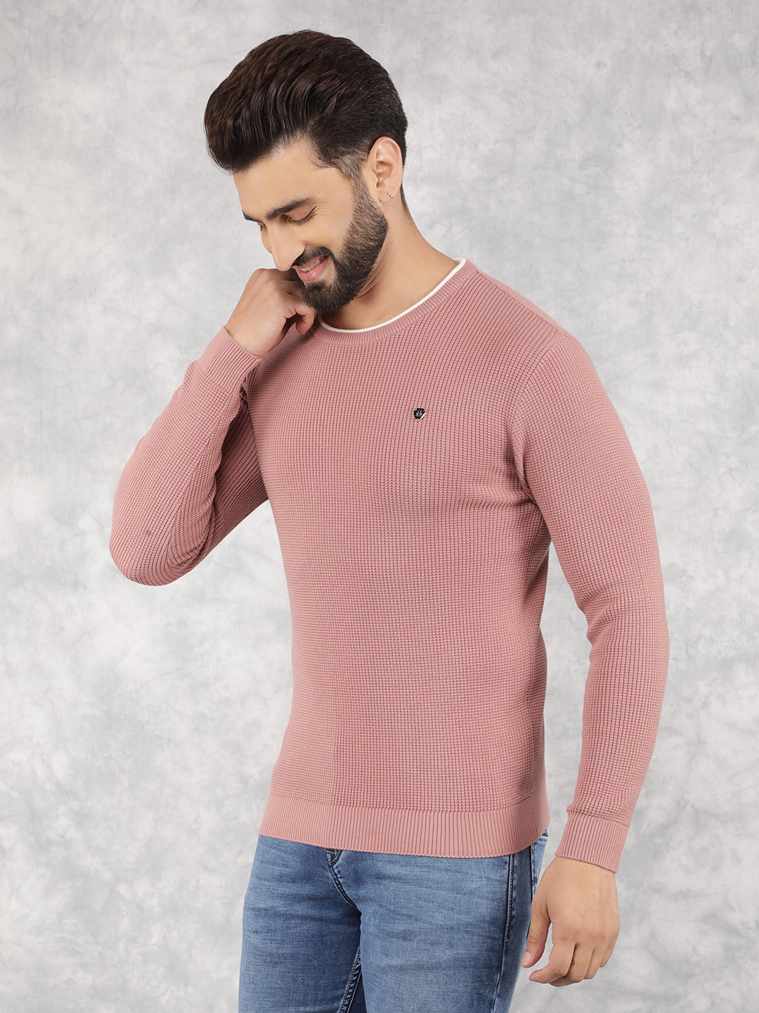 Pink Sweater-Men Sweaters-Crimsoune Club