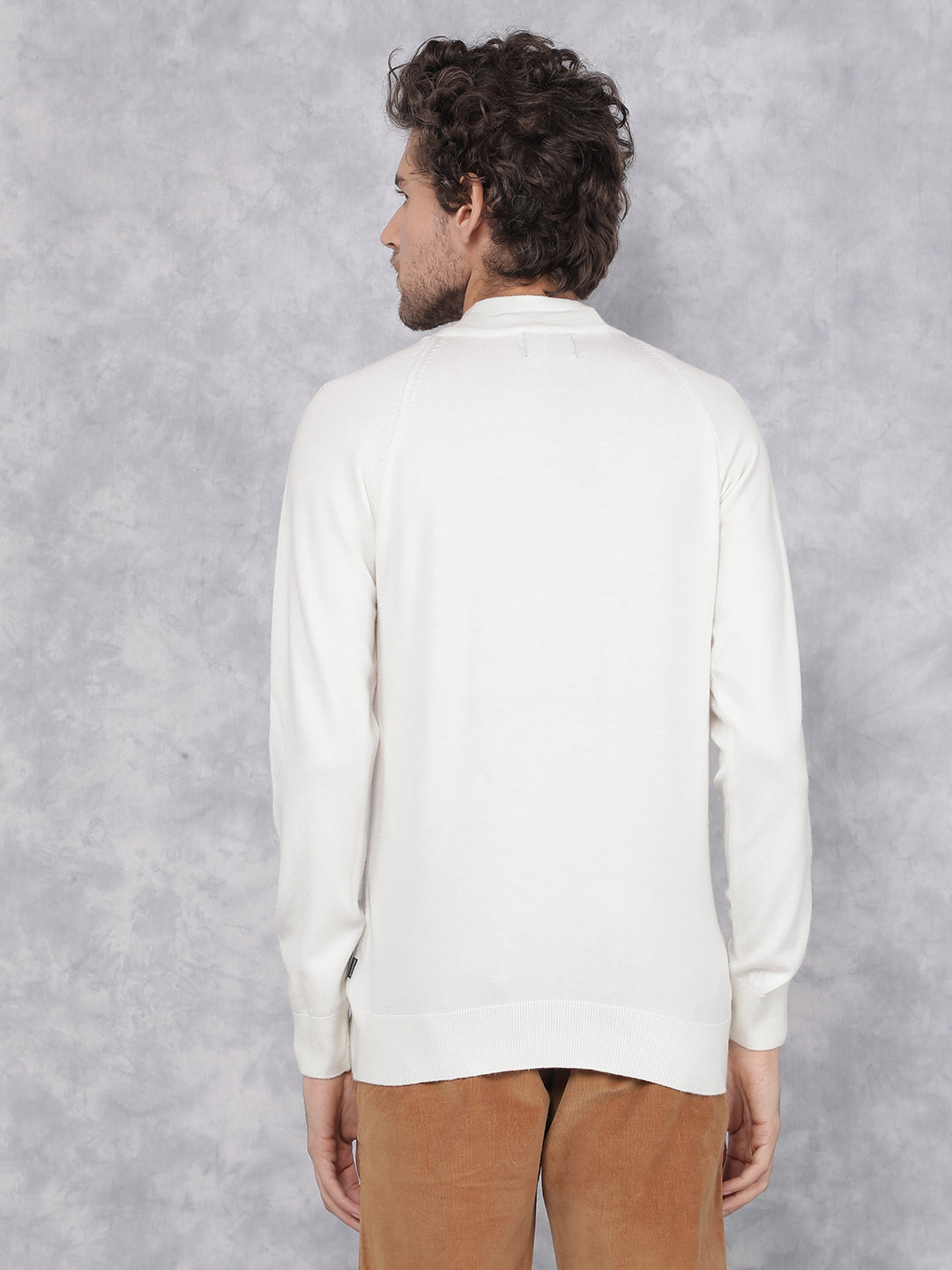 White High Neck Sweater-Men Sweaters-Crimsoune Club