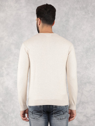 Beige Jacquard Sweater-Men Sweaters-Crimsoune Club