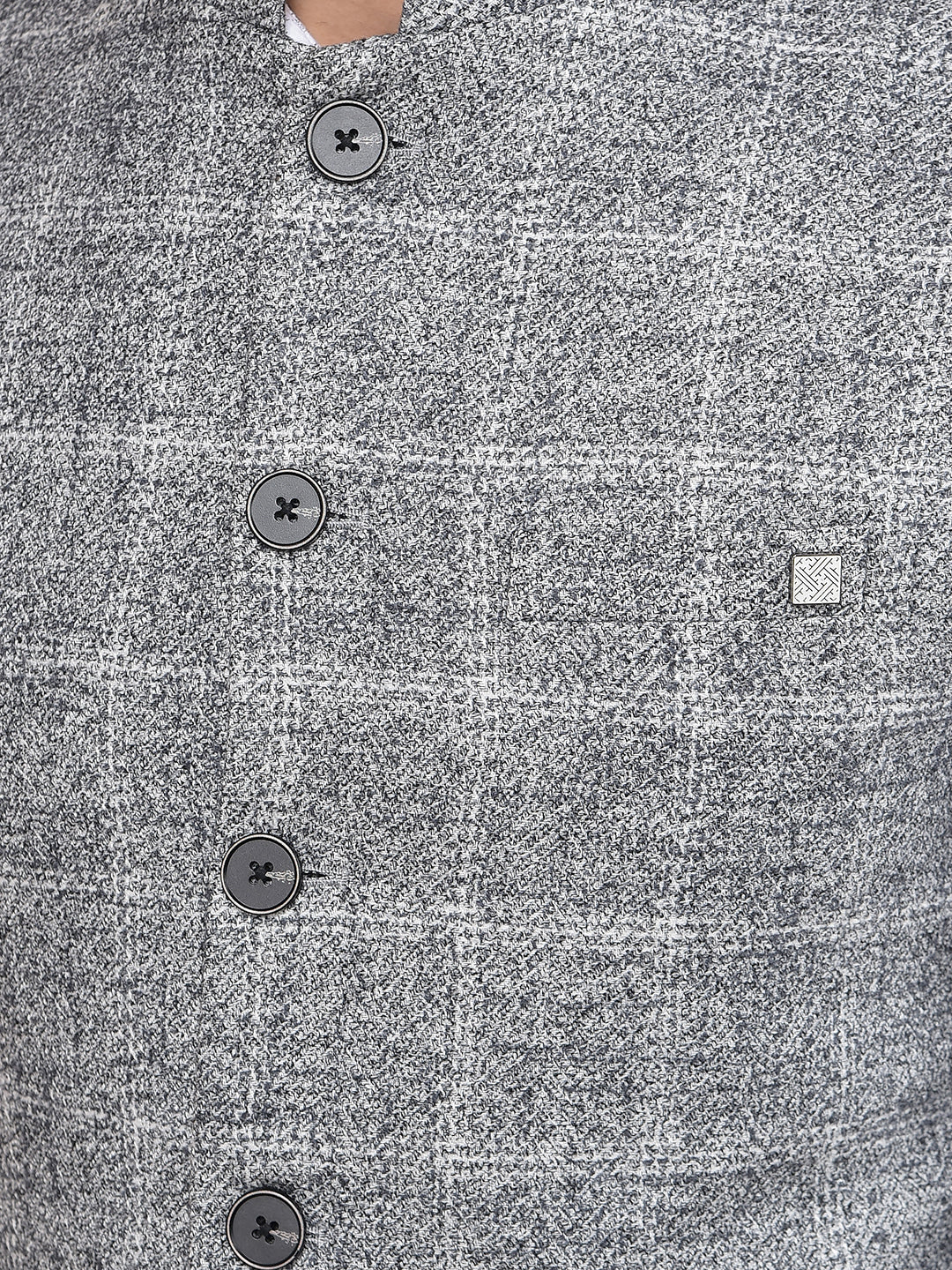 Grey Checked Waist Coat