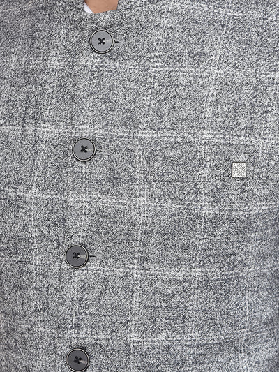 Grey Checked Waist Coat