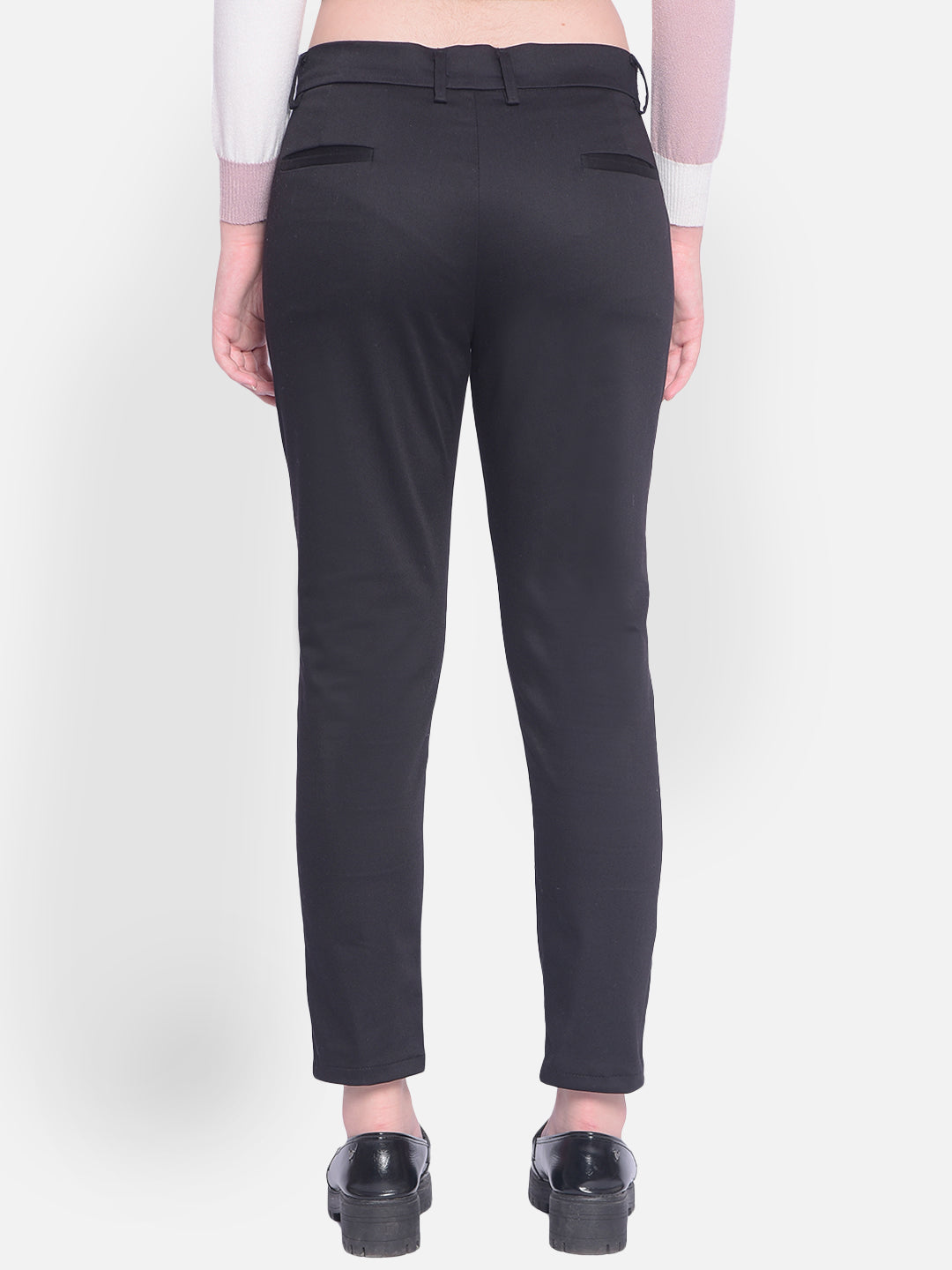 Black Slim Trousers-Women Trousers-Crimsoune Club