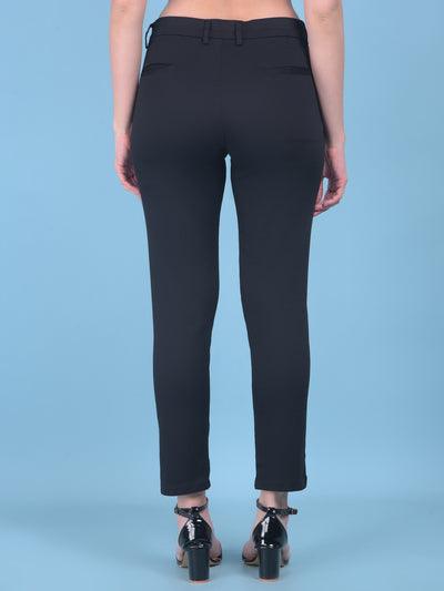 Navy Blue Slim Trousers-Women Trousers-Crimsoune Club