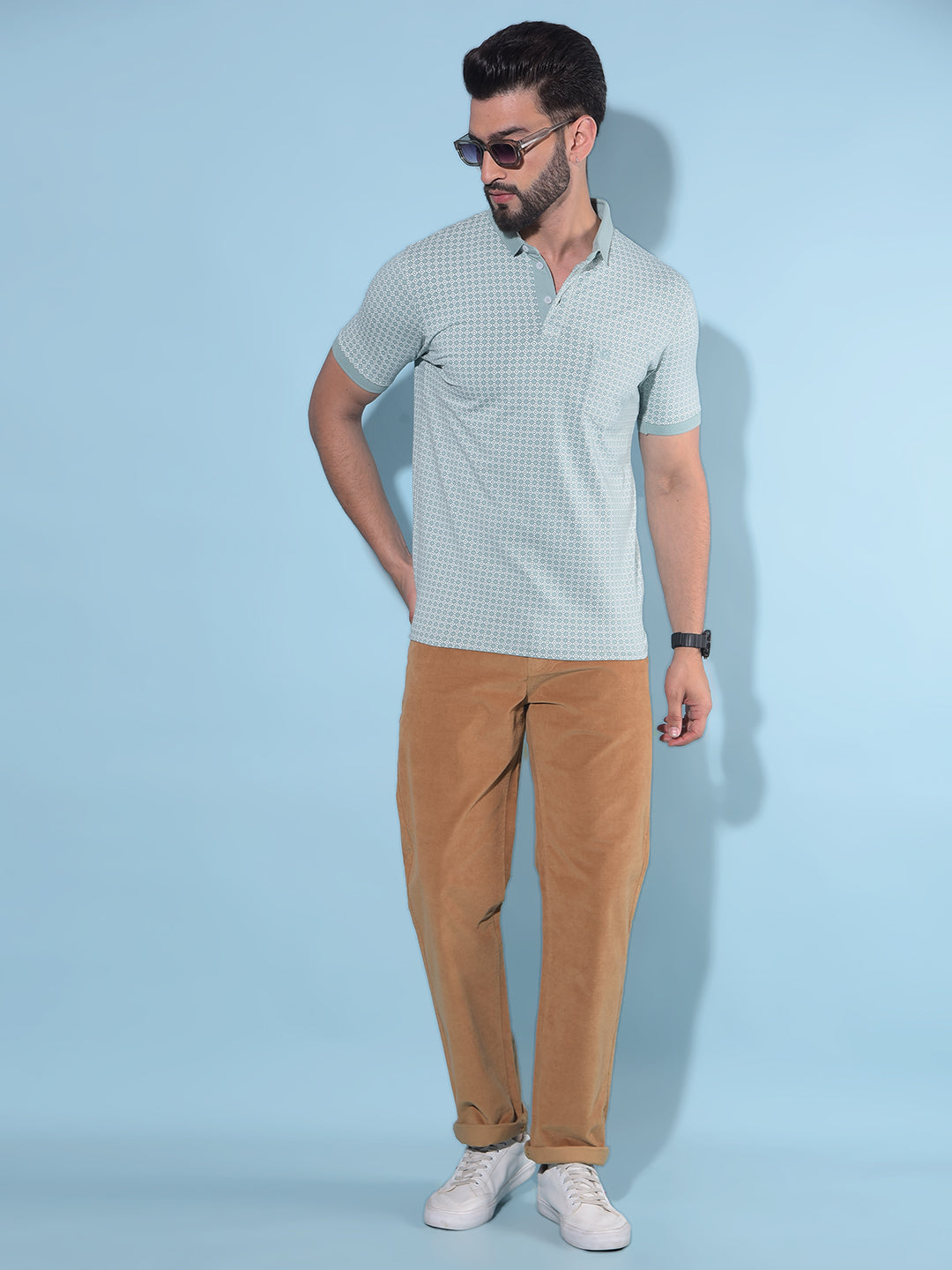 Beige Straight Stretchable Trousers-Men Trousers-Crimsoune Club