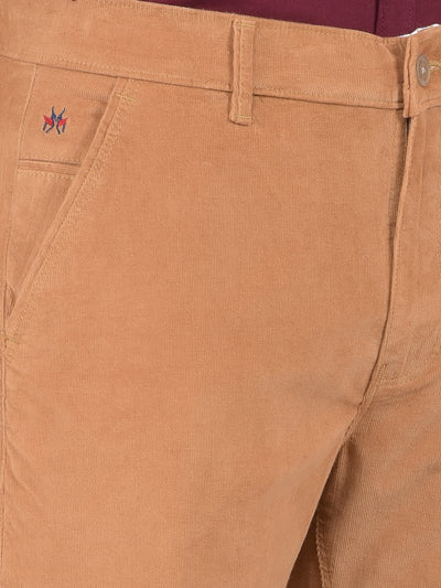 Khaki Corduroy Trousers-Men Trousers-Crimsoune Club