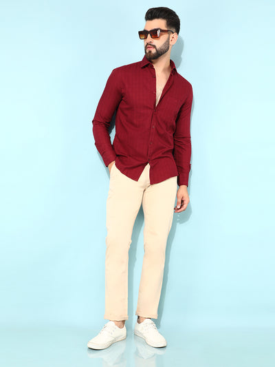 Beige Trousers-Men Trousers-Crimsoune Club