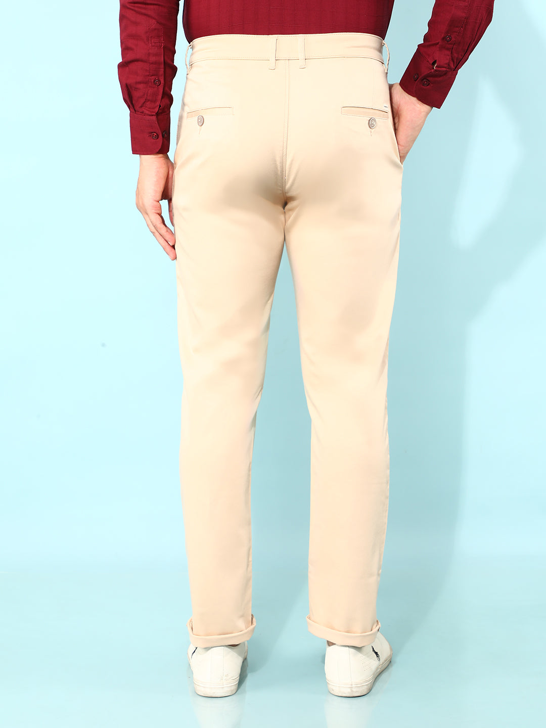 Beige Trousers-Men Trousers-Crimsoune Club