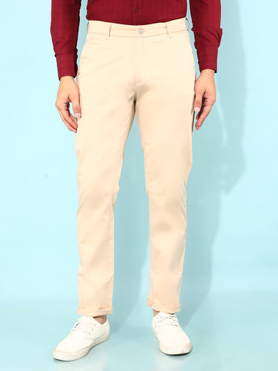 Beige Trousers-Men Trousers-Crimsoune Club