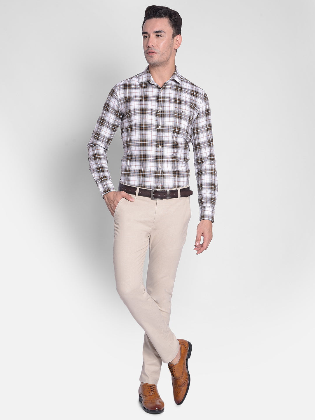 Beige Trousers-Men Trousers-Crimsoune Club