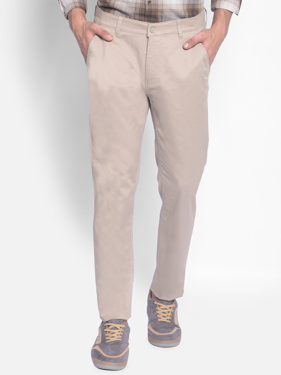 Grey Printed Trousers-Men Trousers-Crimsoune Club