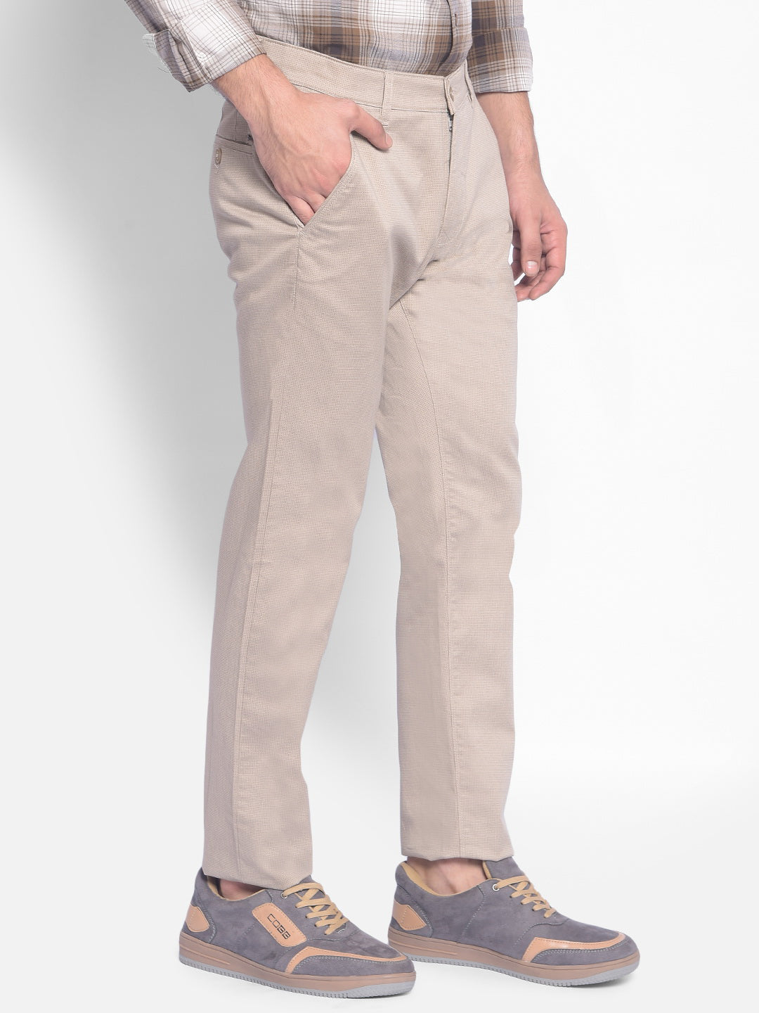 Grey Printed Trousers-Men Trousers-Crimsoune Club