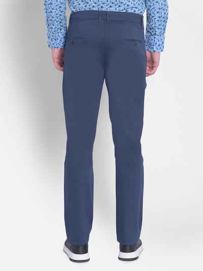 Navy Blue Printed Trousers-Men Trousers-Crimsoune Club