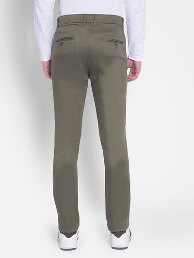 Olive Trousers-Men Trousers-Crimsoune Club