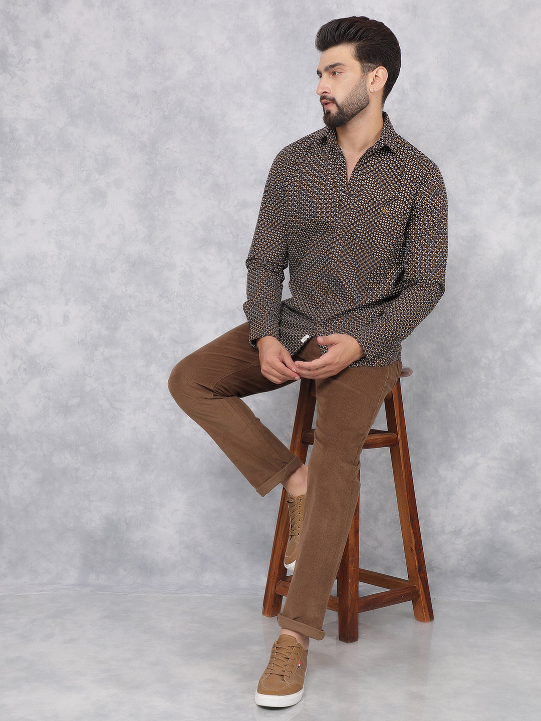 Brown Corduroy Trousers-Men Trousers-Crimsoune Club