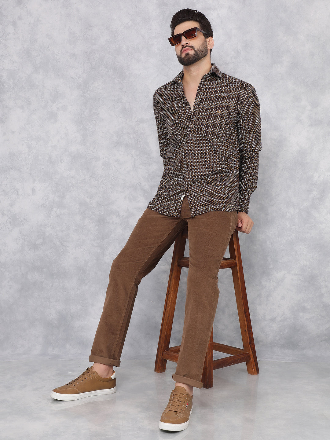 Brown Corduroy Trousers-Men Trousers-Crimsoune Club