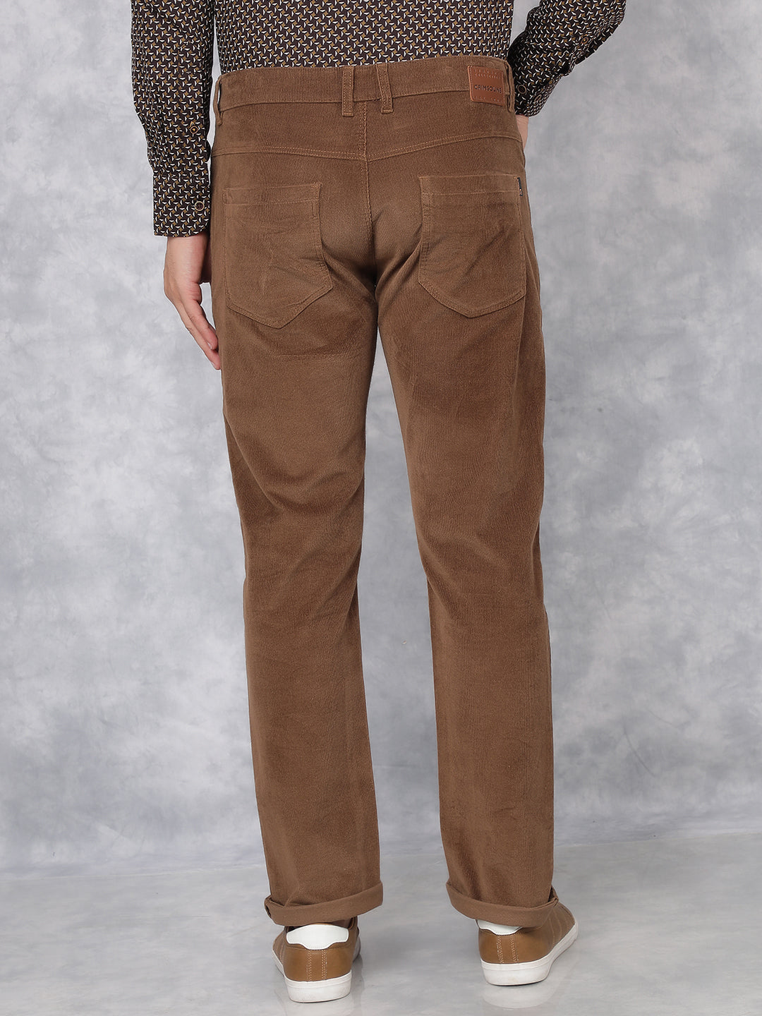 Brown Corduroy Trousers-Men Trousers-Crimsoune Club