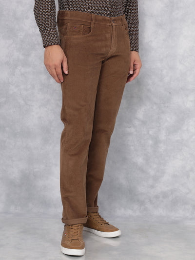 Brown Corduroy Trousers-Men Trousers-Crimsoune Club