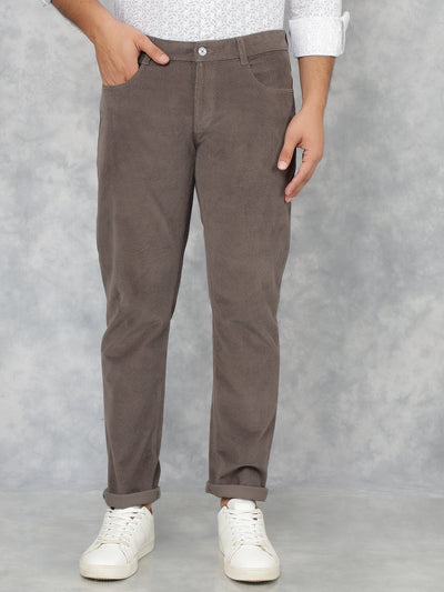 Grey Dobby Trousers-Men Trousers-Crimsoune Club