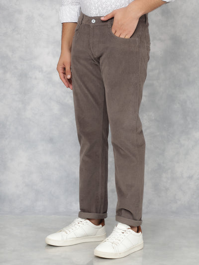 Grey Dobby Trousers-Men Trousers-Crimsoune Club