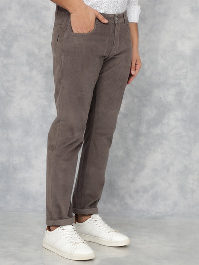 Grey Dobby Trousers-Men Trousers-Crimsoune Club