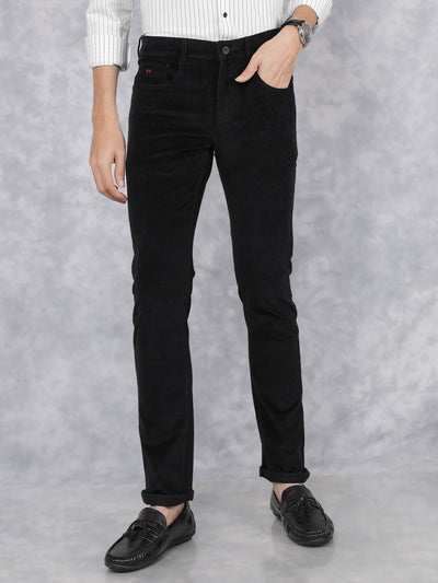 Black Corduroy Trousers-Men Trousers-Crimsoune Club