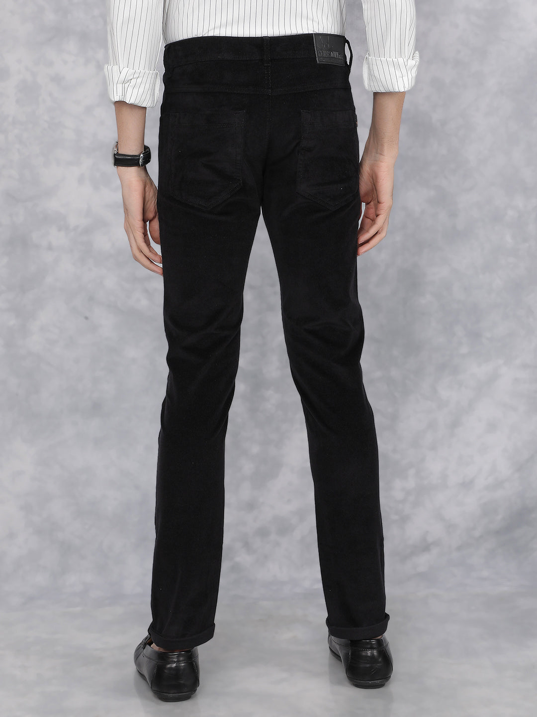 Black Corduroy Trousers-Men Trousers-Crimsoune Club