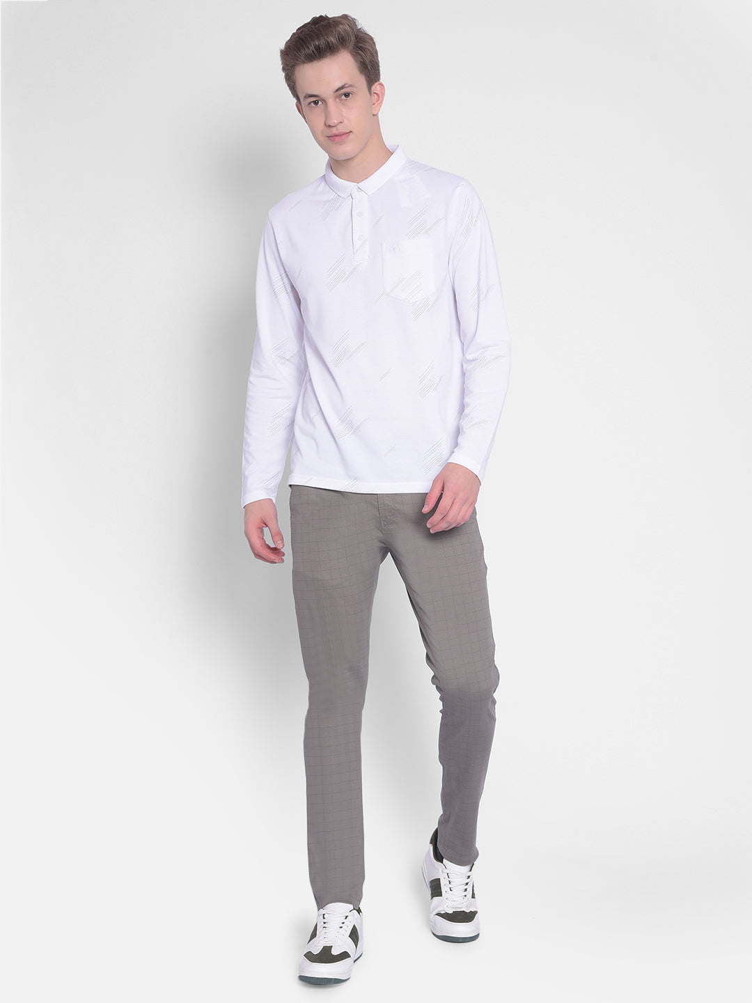 Grey Checked Trousers-Men Trousers-Crimsoune Club