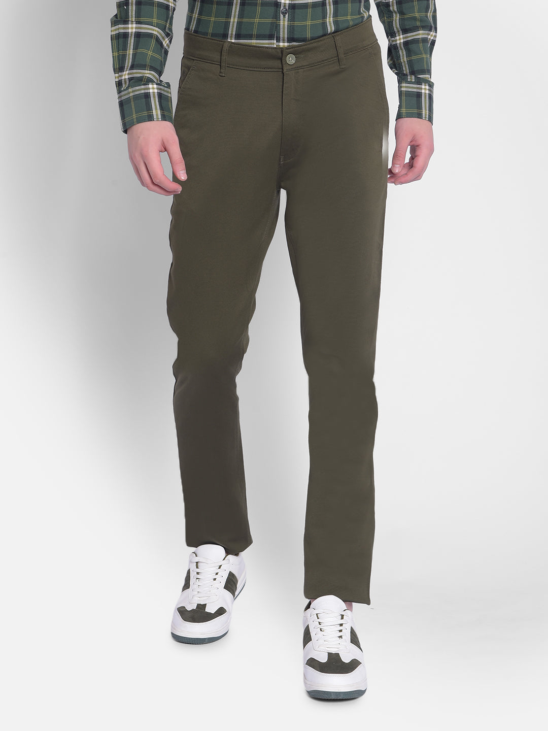 Olive Trousers-Men Trousers-Crimsoune Club