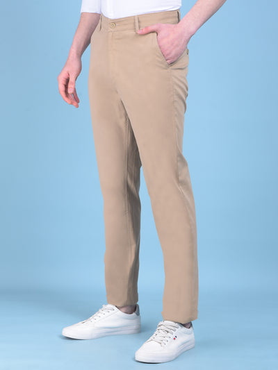 Beige Trousers-Men Trousers-Crimsoune Club