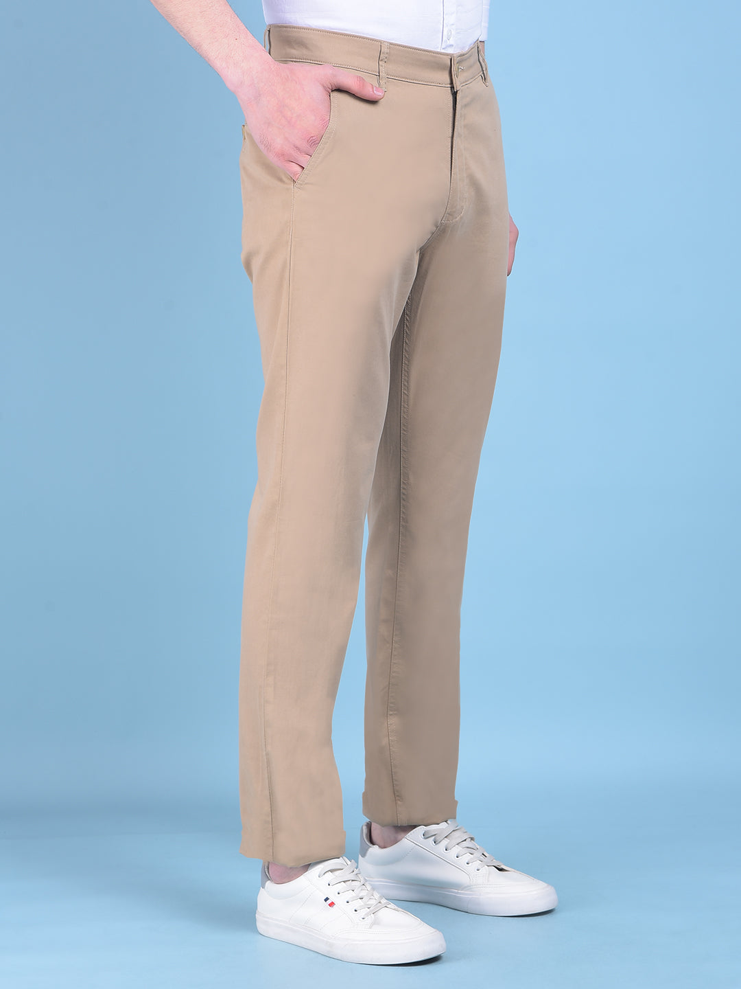 Beige Trousers-Men Trousers-Crimsoune Club