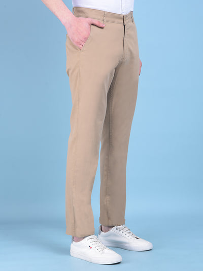 Beige Trousers-Men Trousers-Crimsoune Club