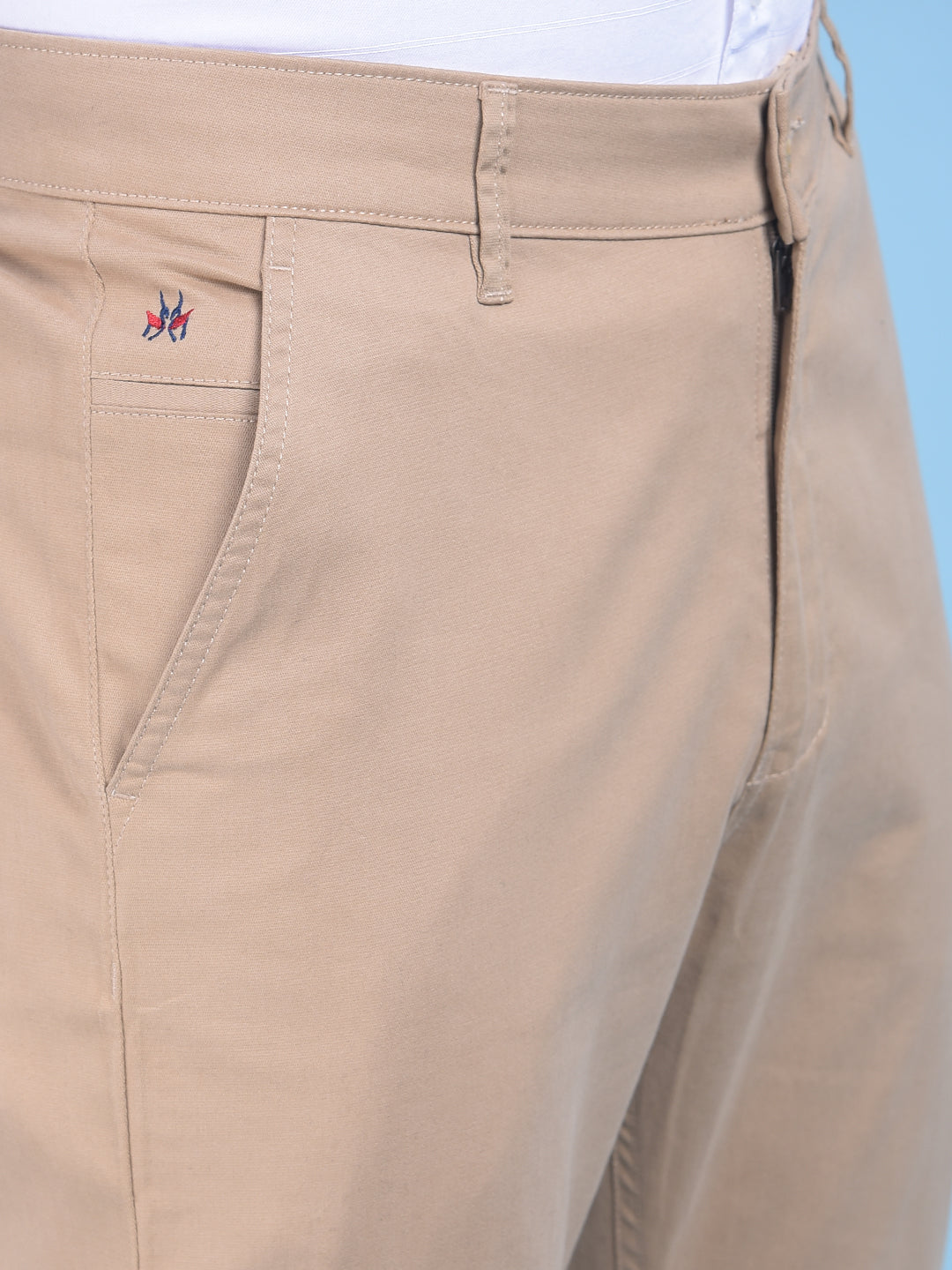 Beige Trousers-Men Trousers-Crimsoune Club