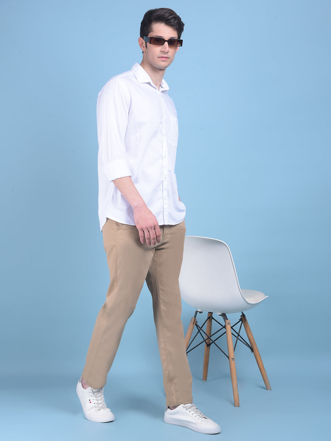 Beige Trousers-Men Trousers-Crimsoune Club