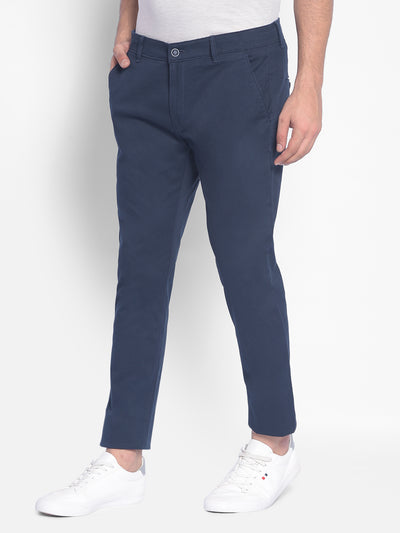 Navy Blue Trousers-Men Trousers-Crimsoune Club