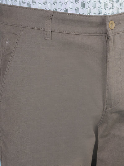 Olive Straight Stretchable Trousers-Men Trousers-Crimsoune Club