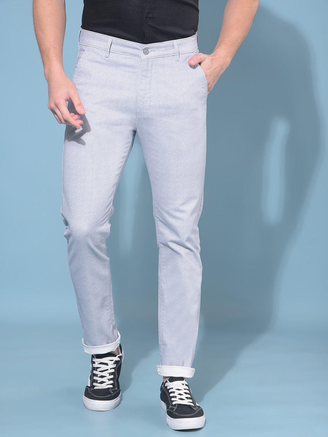 Blue Stretchable Trousers-Men Trousers-Crimsoune Club