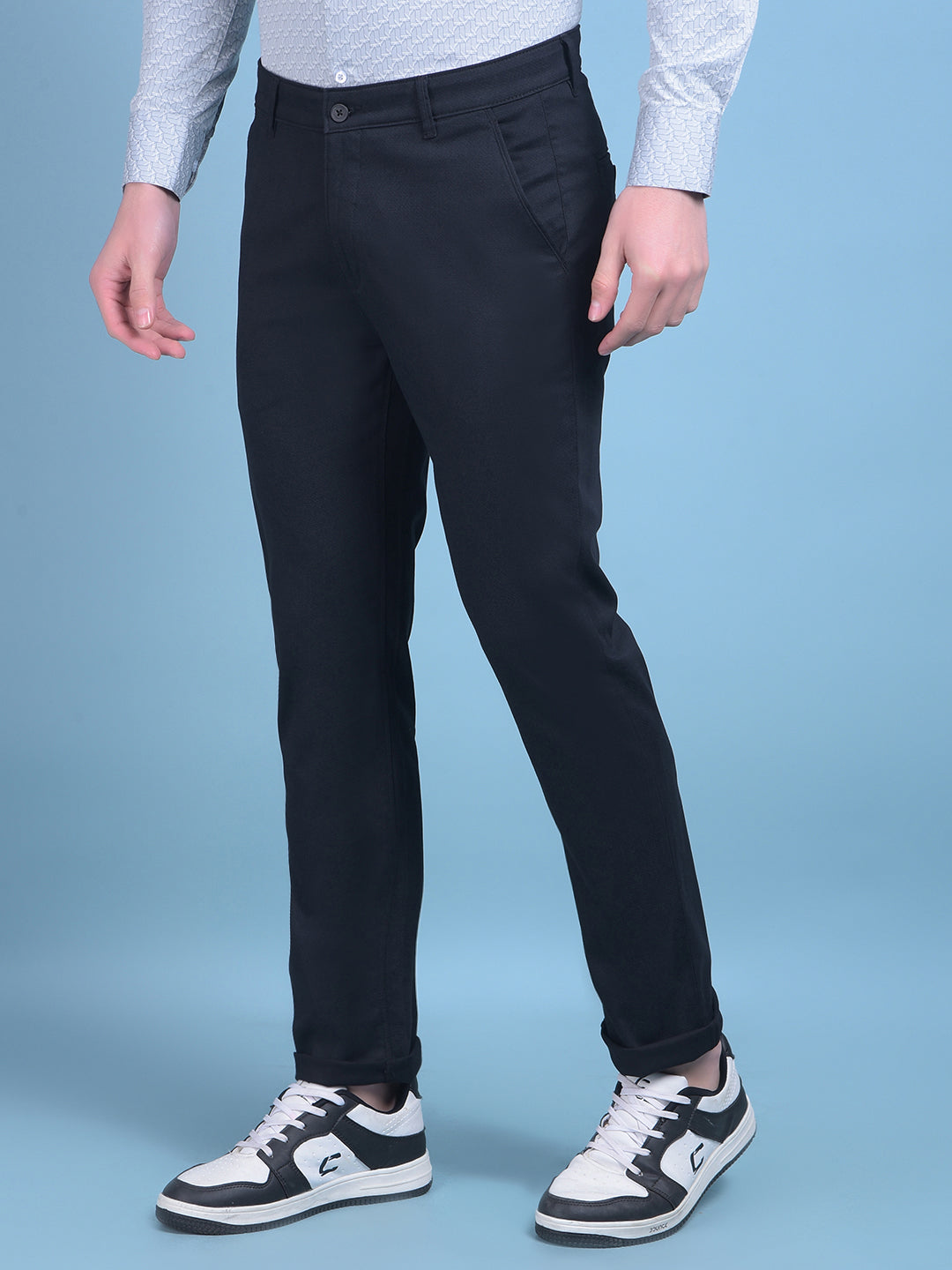 Black Printed Trousers-Men Trousers-Crimsoune Club