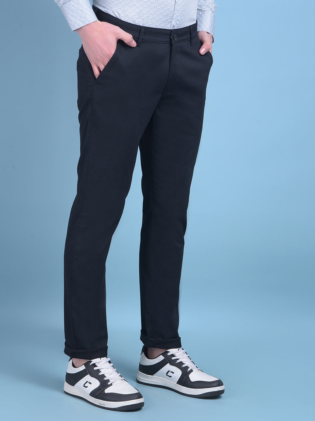 Black Printed Trousers-Men Trousers-Crimsoune Club