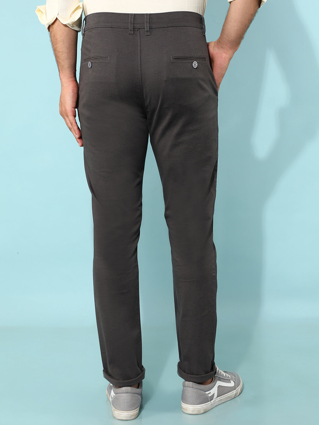 Grey Printed Trousers-Men Trousers-Crimsoune Club