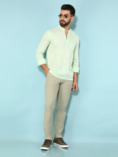 Green Printed Trousers-Men Trousers-Crimsoune Club