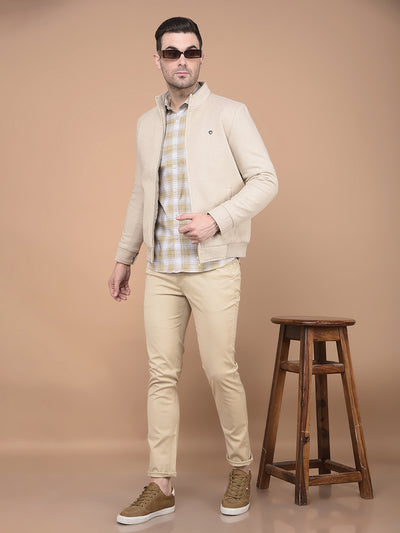 Beige Stretchable Trousers