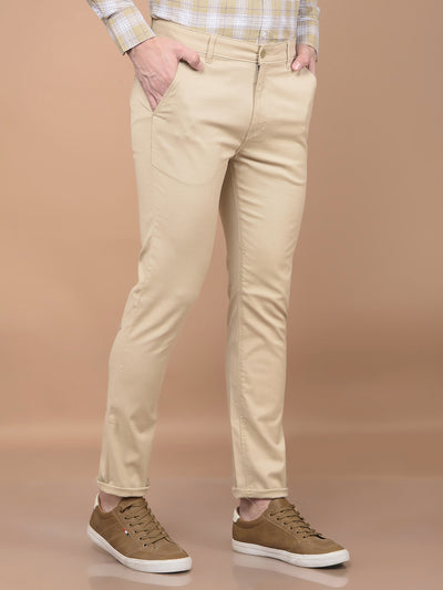 Beige Stretchable Trousers