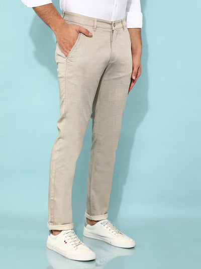 Khaki Printed Trousers-Men Trousers-Crimsoune Club