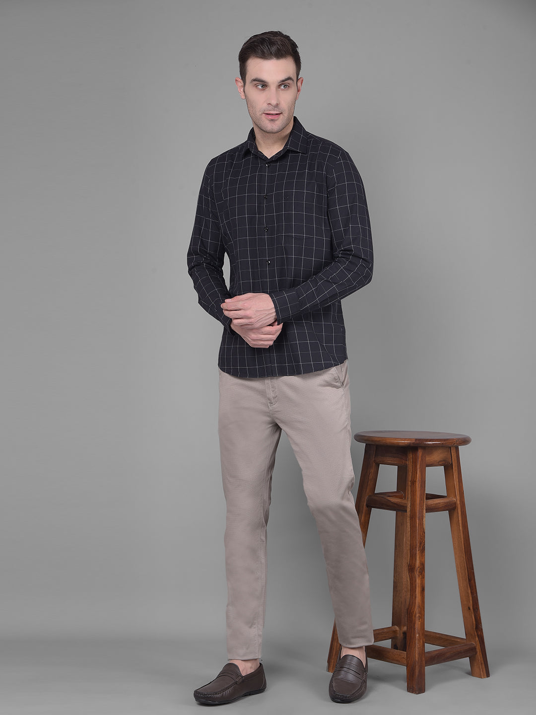 Grey Printed Trousers-Men Trousers-Crimsoune Club