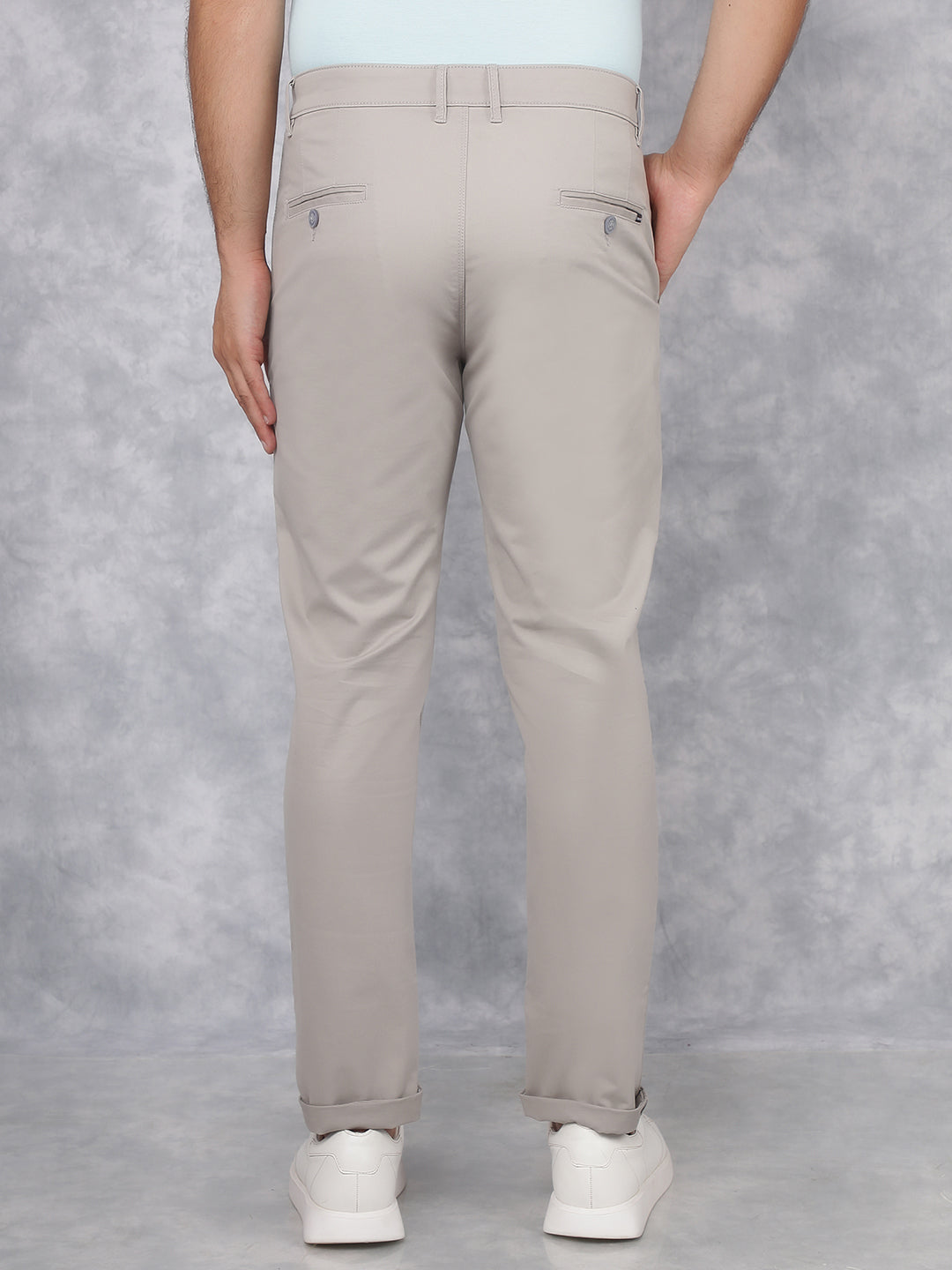 Grey Stretchable Cotton Trousers-Men Trousers-Crimsoune Club